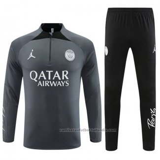 Chandal de Sudadera del Paris Saint-Germain Jordan Nino 23/24 Gris