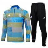 Chandal de Sudadera del Real Madrid Nino 25/26 Azul Verde