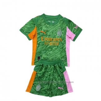 Camiseta AC Milan Portero Nino 25/26 Verde
