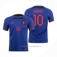 Camiseta Paises Bajos Jugador Memphis 2ª 2022