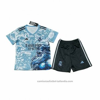 Camiseta Real Madrid Dragon Nino 25/26 Azul