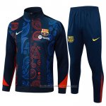 Chandal de Chaqueta del Barcelona Nino 24/25 Rojo y Azul
