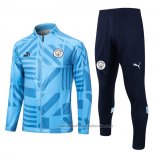 Chandal de Chaqueta del Manchester City 22/23 Azul Claro