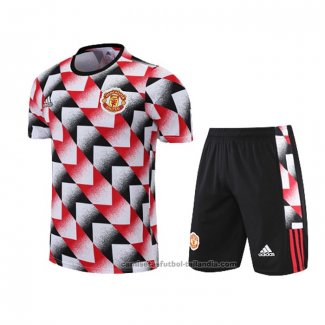 Chandal del Manchester United Manga Corta 22/23 Negro y Rojo - Pantalon Corto