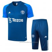 Chandal del Manchester United Manga Corta 23/24 Azul - Pantalon Corto