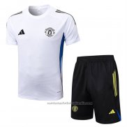 Chandal del Manchester United Manga Corta 25/26 Blanco - Pantalon Corto