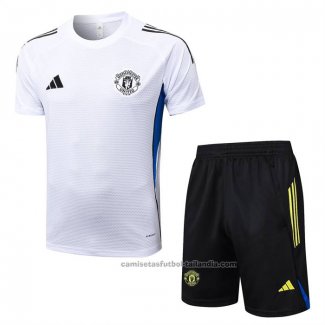 Chandal del Manchester United Manga Corta 25/26 Blanco - Pantalon Corto