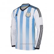 Camiseta Argentina 1ª Manga Larga Retro 2014