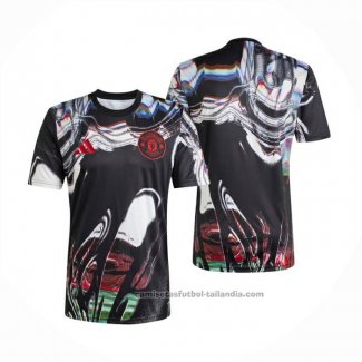 Camiseta Pre Partido del Manchester United 25/26 Negro Blanco