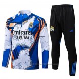 Chandal de Sudadera del Real Madrid Nino 25/26 Azul Blanco