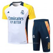 Chandal del Real Madrid Manga Corta 24/25 Blanco - Pantalon Corto