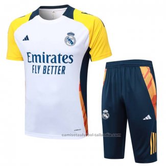 Chandal del Real Madrid Manga Corta 24/25 Blanco - Pantalon Corto