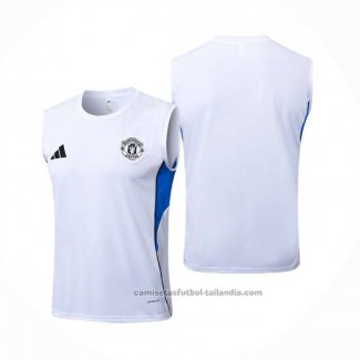 Camiseta de Entrenamiento Manchester United Sin Mangas 25/26 Blanco