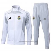 Chandal de Chaqueta del Real Madrid Nino 25/26 Blanco Gris