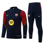 Chandal de Sudadera del Barcelona Nino 2026/27 Azul Rojo