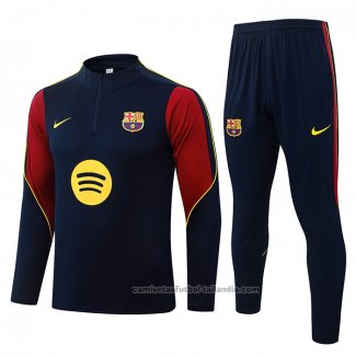 Chandal de Sudadera del Barcelona Nino 2026/27 Azul Rojo