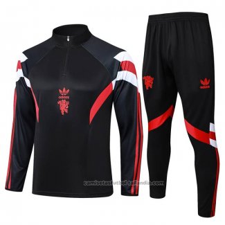 Chandal de Sudadera del Manchester United Nino 24/25 Negro