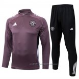Chandal de Sudadera del Manchester United Nino 25/26 Purpura