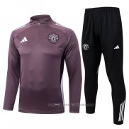 Chandal de Sudadera del Manchester United Nino 25/26 Purpura