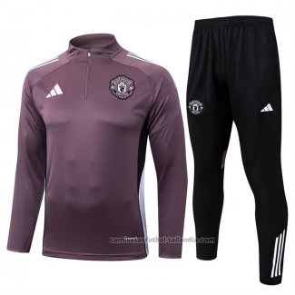 Chandal de Sudadera del Manchester United Nino 25/26 Purpura