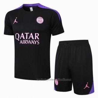 Chandal del Paris Saint-Germain Jordan Manga Corta 24/25 Negro - Pantalon Corto