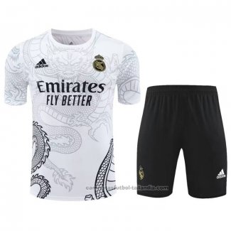 Chandal del Real Madrid Dragon Manga Corta 24/25 Blanco - Pantalon Corto