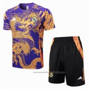 Chandal del Real Madrid Dragon Manga Corta 24/25 Purpura - Pantalon Corto