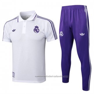 Conjunto Polo del Real Madrid 25/26 Blanco Purpura