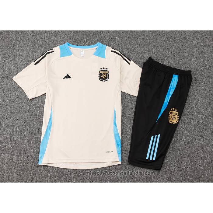 Chandal del Argentina Manga Corta 24/25 Amarillo - Pantalon Corto