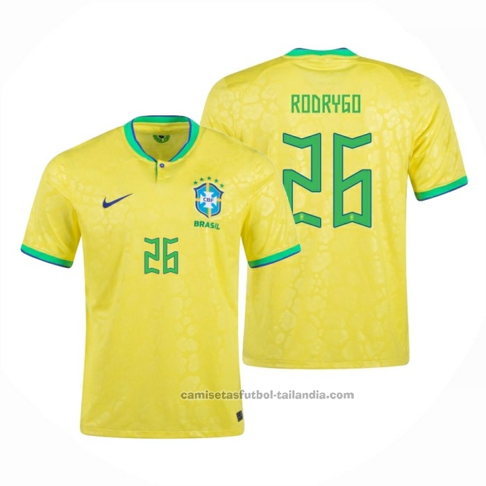 Segunda Camiseta Brasil Jugador Rodrygo 2022