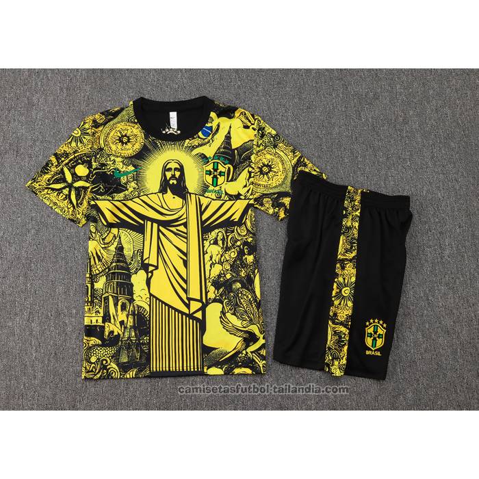 Chandal del Brasil Jesus Manga Corta 24/25 Amarillo - Pantalon Corto