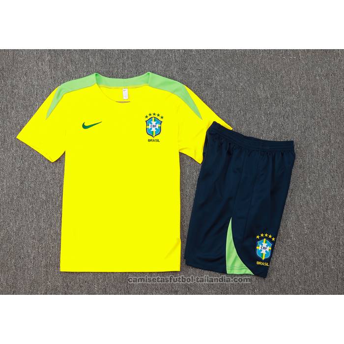 Chandal del Brasil Manga Corta 24/25 Amarillo - Pantalon Corto