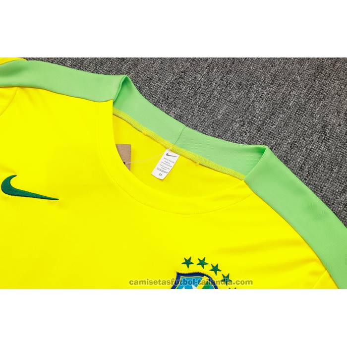 Chandal del Brasil Manga Corta 24/25 Amarillo - Pantalon Corto