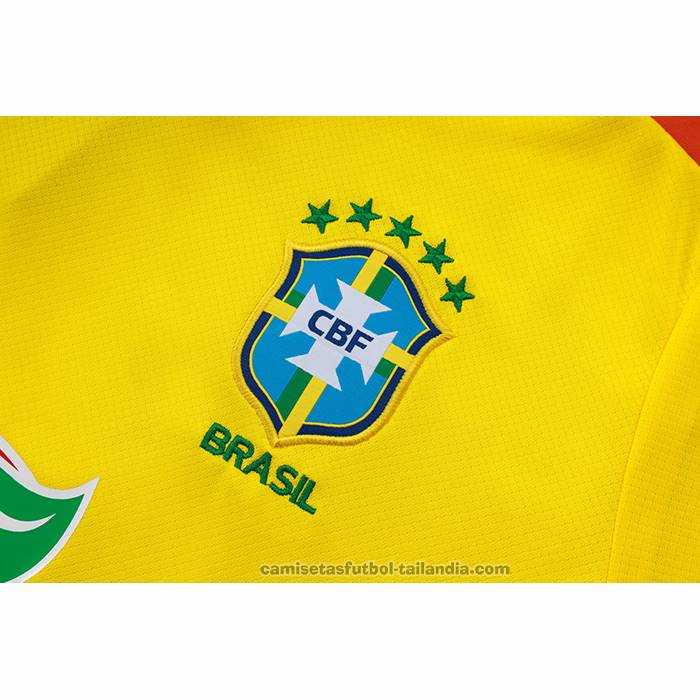 Chandal del Brasil Manga Corta 25/26 Amarillo - Pantalon Corto