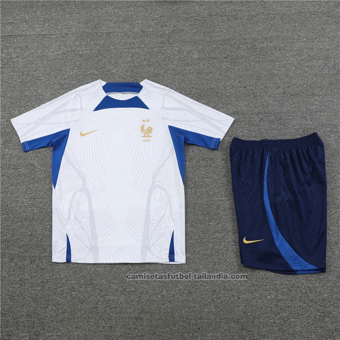 Chandal del Francia Manga Corta 22/23 Blanco - Pantalon Corto