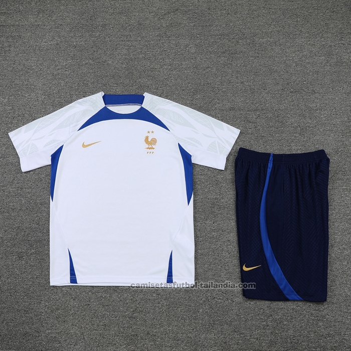 Chandal del Francia Manga Corta 22/23 Blanco - Pantalon Corto
