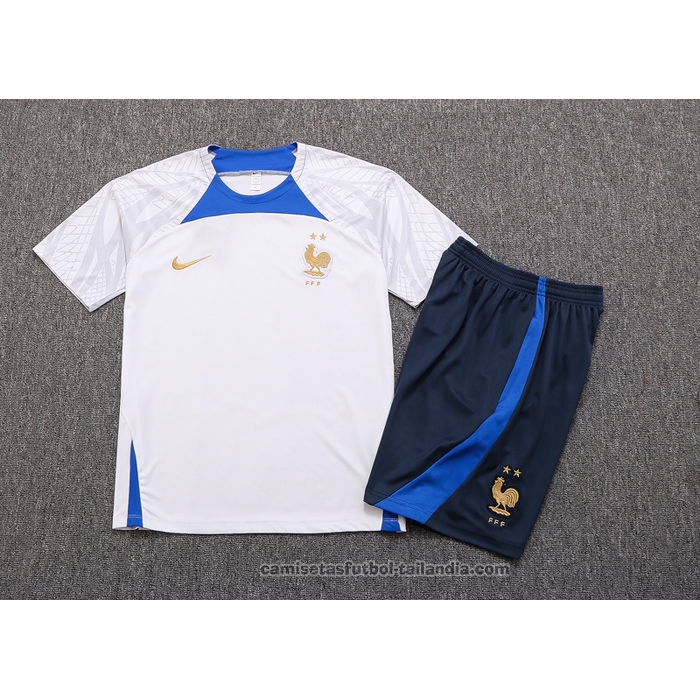 Chandal del Francia Manga Corta 22/23 Blanco - Pantalon Corto