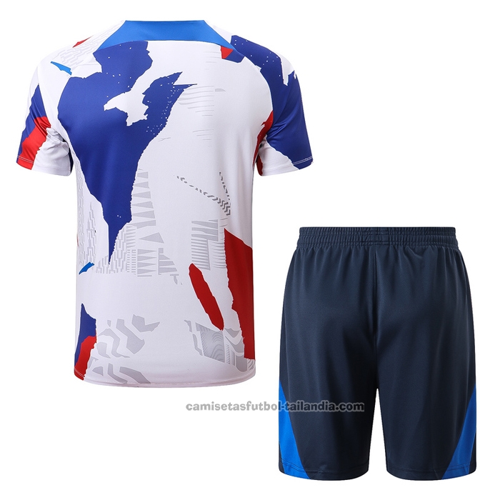 Chandal del Francia Manga Corta 22/23 Blanco Rojo Azul - Pantalon Corto
