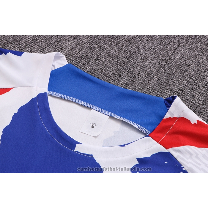 Chandal del Francia Manga Corta 22/23 Blanco Rojo Azul - Pantalon Corto